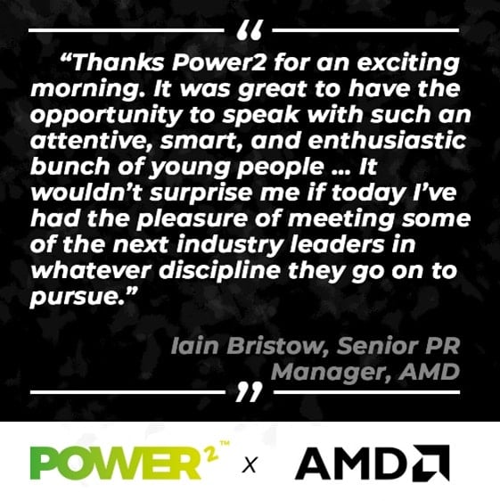 Quote card from AMD praising Power2