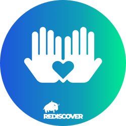Graphic with a pair of hands holding a heart shape. Underneath is the Power2 Rediscover logo.